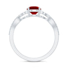 Rosec Jewels-Nature Inspired Lab Created Ruby Engagement Ring with Diamonds