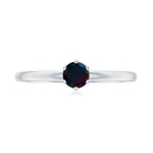 5MM Round Black Opal Solitaire Promise Ring AAA - Rosec Jewels