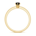 5MM Round Black Opal Solitaire Promise Ring AAA - Rosec Jewels