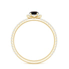 Genuine Black Opal Minimal Promise Ring with Diamond Halo AAA - Rosec Jewels