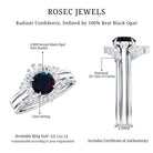 Black Opal Designer Trio Wedding Ring Set with Diamond AAA - Rosec Jewels