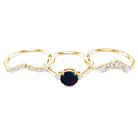 Black Opal Designer Trio Wedding Ring Set with Diamond AAA - Rosec Jewels
