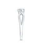 Lab Grown Diamond Heart Promise Ring in Crossover Shank Lab - ( EF-VS ) - Rosec Jewels