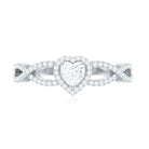 Heart Shape Lab Grown Diamond Criss Cross Engagement Ring Lab - ( EF-VS ) - Rosec Jewels