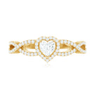 Heart Shape Lab Grown Diamond Criss Cross Engagement Ring Lab - ( EF-VS ) - Rosec Jewels