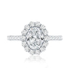 Oval Shape Lab Grown Diamond Halo Engagement Ring Lab - ( EF-VS ) - Rosec Jewels