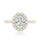 Oval Shape Lab Grown Diamond Halo Engagement Ring Lab - ( EF-VS ) - Rosec Jewels