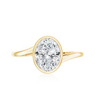Oval Shape Lab Grown Diamond Solitaire Bypass Ring Lab - ( EF-VS ) - Rosec Jewels
