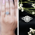 Lab Grown Diamond Nature Inspired Flower Engagement Ring Lab - ( EF-VS ) - Rosec Jewels