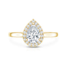 Classic Lab Grown Diamond Teardrop Engagement Ring with Halo Lab - ( EF-VS ) - Rosec Jewels