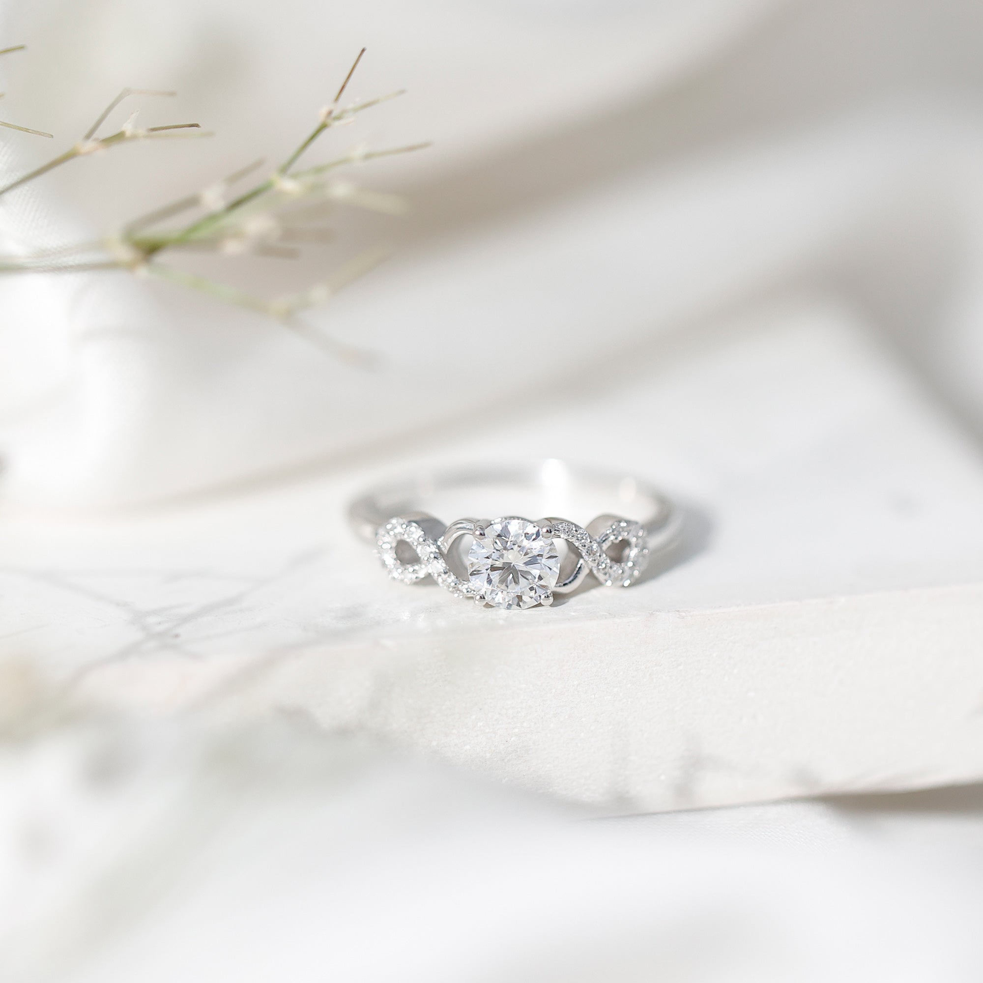 Lab Grown Diamond Criss Cross Promise Ring Lab - ( EF-VS ) - Rosec Jewels
