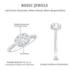 Oval Lab Grown Diamond Solitaire Engagement Ring in Bezel Setting Lab - ( EF-VS ) - Rosec Jewels