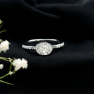 Oval Lab Grown Diamond Solitaire Engagement Ring in Bezel Setting Lab - ( EF-VS ) - Rosec Jewels