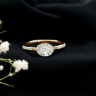 Oval Lab Grown Diamond Solitaire Engagement Ring in Bezel Setting Lab - ( EF-VS ) - Rosec Jewels