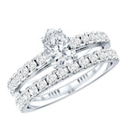 Minimal Pear Shape Lab Grown Diamond Wedding Ring Set Lab - ( EF-VS ) - Rosec Jewels