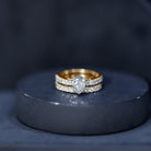 Minimal Pear Shape Lab Grown Diamond Wedding Ring Set Lab - ( EF-VS ) - Rosec Jewels