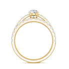 Minimal Pear Shape Lab Grown Diamond Wedding Ring Set Lab - ( EF-VS ) - Rosec Jewels