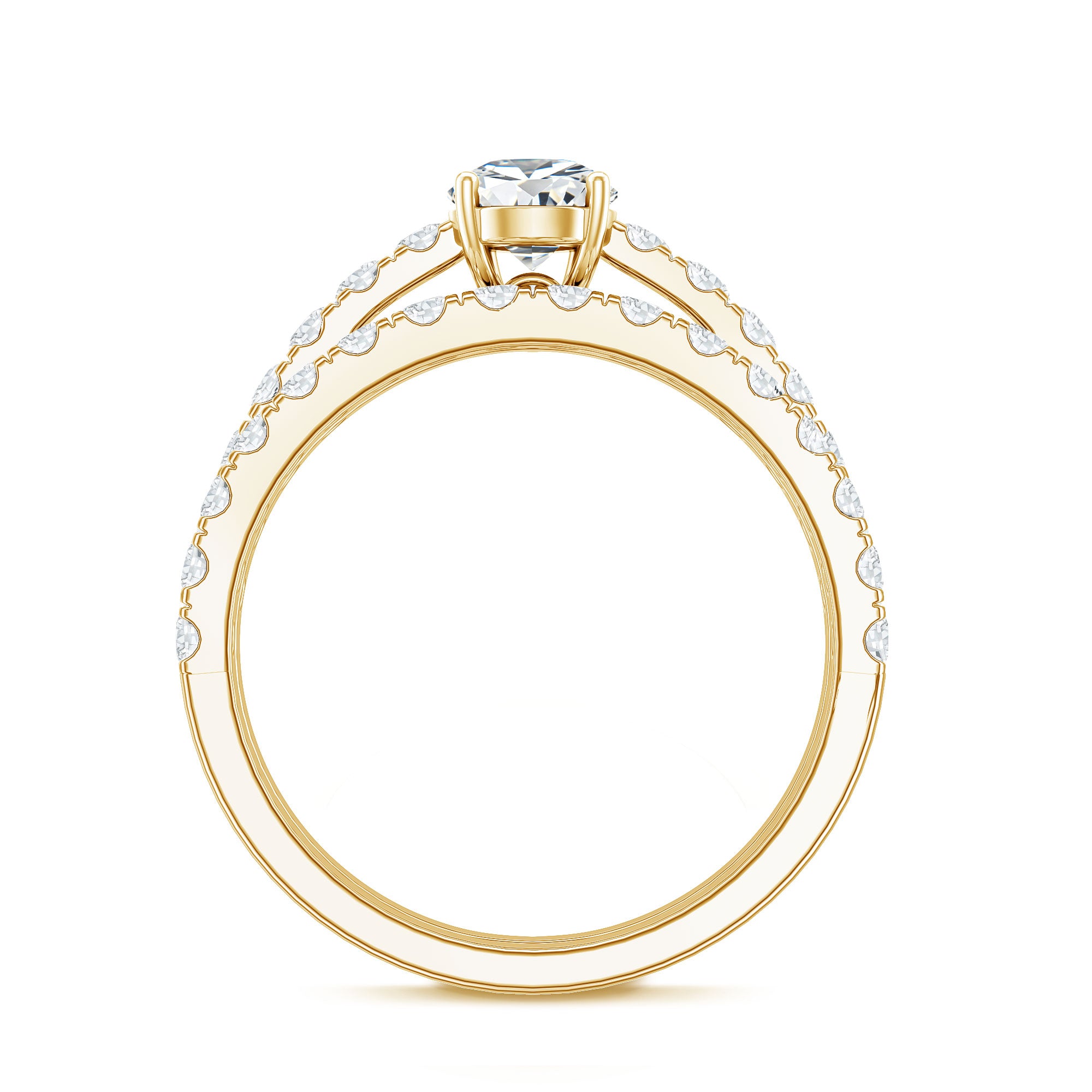 Minimal Pear Shape Lab Grown Diamond Wedding Ring Set Lab - ( EF-VS ) - Rosec Jewels