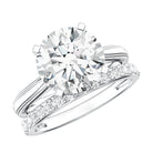 Rosec Jewels-Lab Grown 4 Carat Diamond Solitaire Wedding Ring Set with IGI Certificate