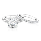 Rosec Jewels-Lab Grown 4 Carat Diamond Solitaire Wedding Ring Set with IGI Certificate