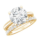 Rosec Jewels-Lab Grown 4 Carat Diamond Solitaire Wedding Ring Set with IGI Certificate