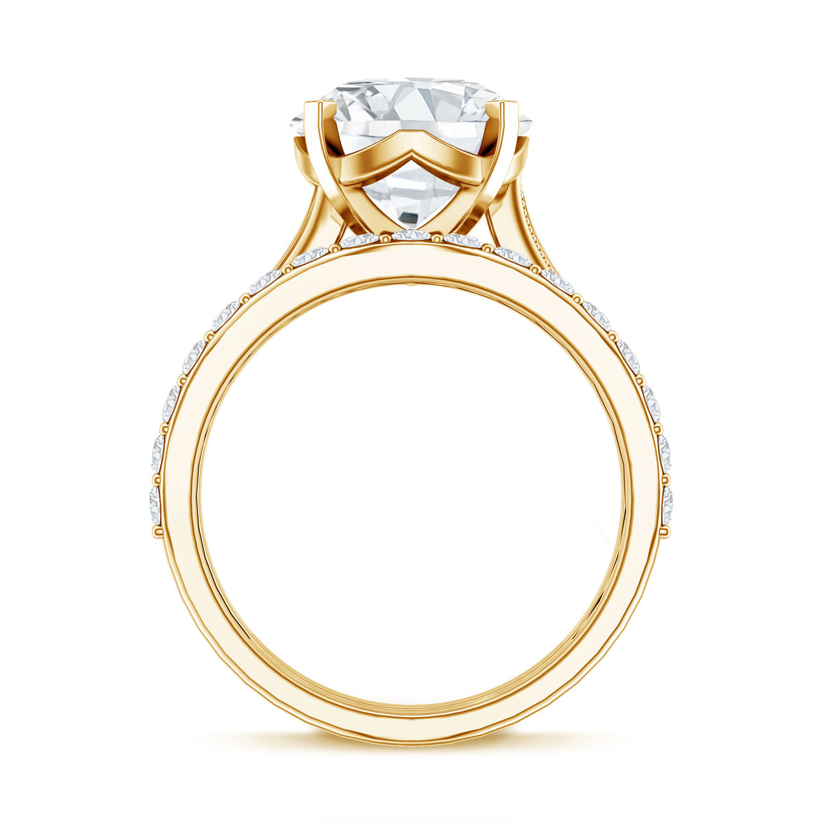 Rosec Jewels-Lab Grown 4 Carat Diamond Solitaire Wedding Ring Set with IGI Certificate