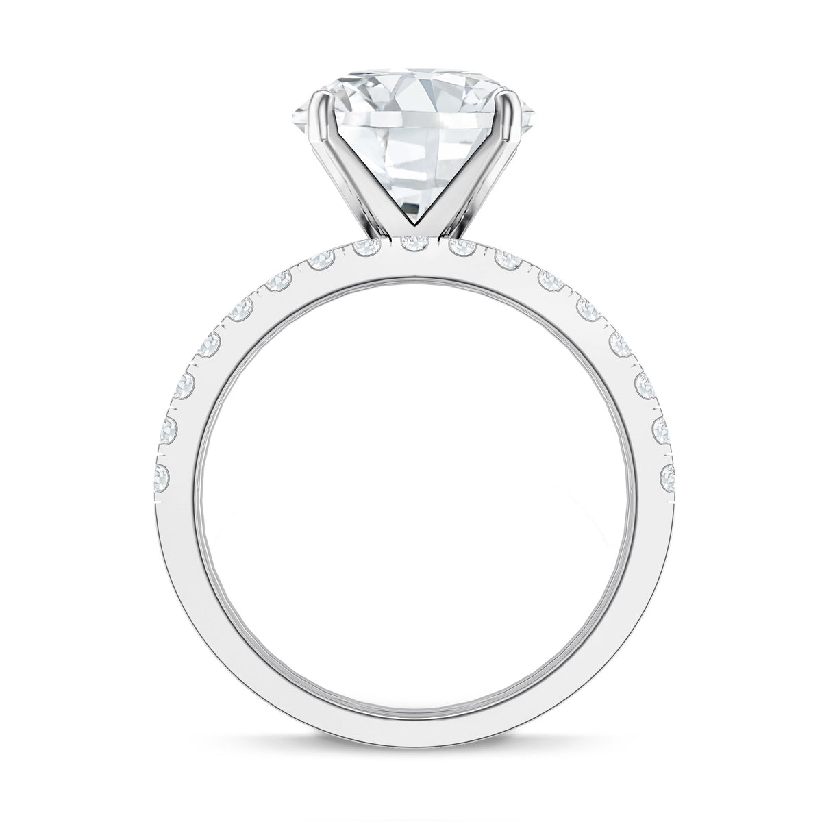 Rosec Jewels-IGI Graded 4 Carat Lab Diamond Round Engagement Ring with Enhancer