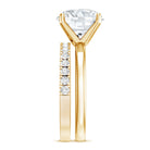 Rosec Jewels-IGI Graded 4 Carat Lab Diamond Round Engagement Ring with Enhancer