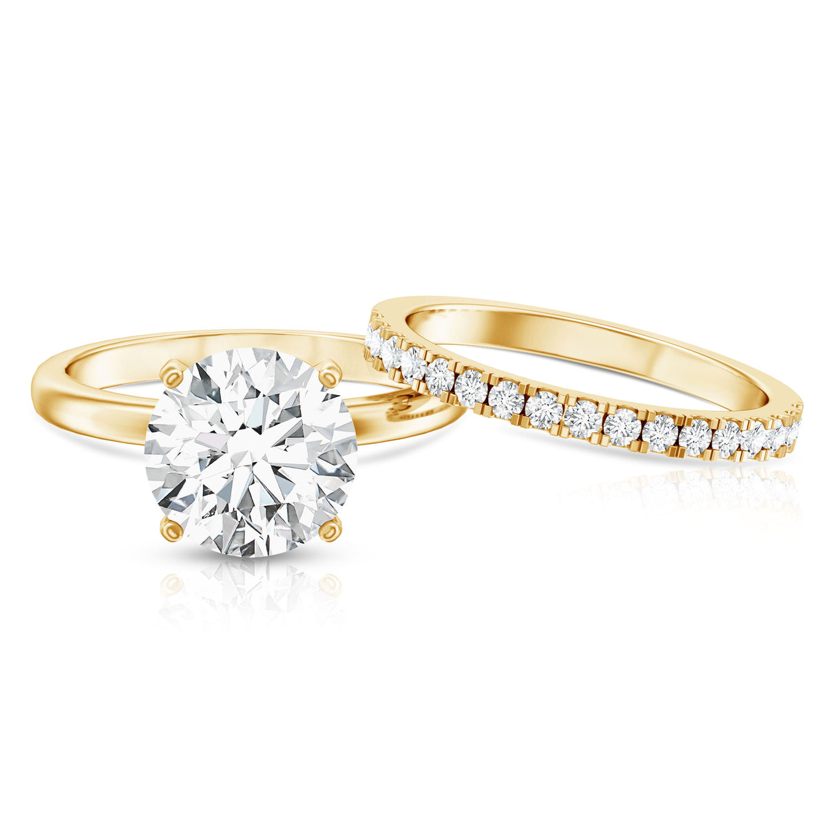 Rosec Jewels-IGI Graded 4 Carat Lab Diamond Round Engagement Ring with Enhancer