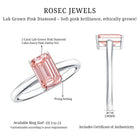 Rosec Jewels-2 Carat Lab Grown Pink Diamond Emerald Cut Solitaire Engagement Ring IGI Certified