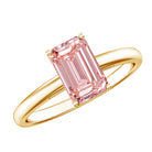 Rosec Jewels-2 Carat Lab Grown Pink Diamond Emerald Cut Solitaire Engagement Ring IGI Certified