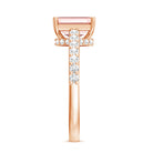 Lab Grown 2 Carat Pink Diamond Emerald Cut Engagement Ring IGI Verified Fancy Pink - VS1 - Rosec Jewels