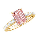 Lab Grown 2 Carat Pink Diamond Emerald Cut Engagement Ring IGI Verified Fancy Pink - VS1 - Rosec Jewels