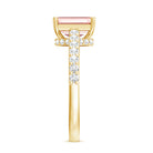 Lab Grown 2 Carat Pink Diamond Emerald Cut Engagement Ring IGI Verified Fancy Pink - VS1 - Rosec Jewels