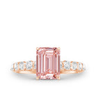 Rosec Jewels-IGI Verified 2 Carat Lab Grown Pink Diamond Side Stone Engagement Ring