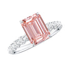 Rosec Jewels-IGI Verified 2 Carat Lab Grown Pink Diamond Side Stone Engagement Ring