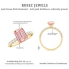 Rosec Jewels-IGI Verified 2 Carat Lab Grown Pink Diamond Side Stone Engagement Ring