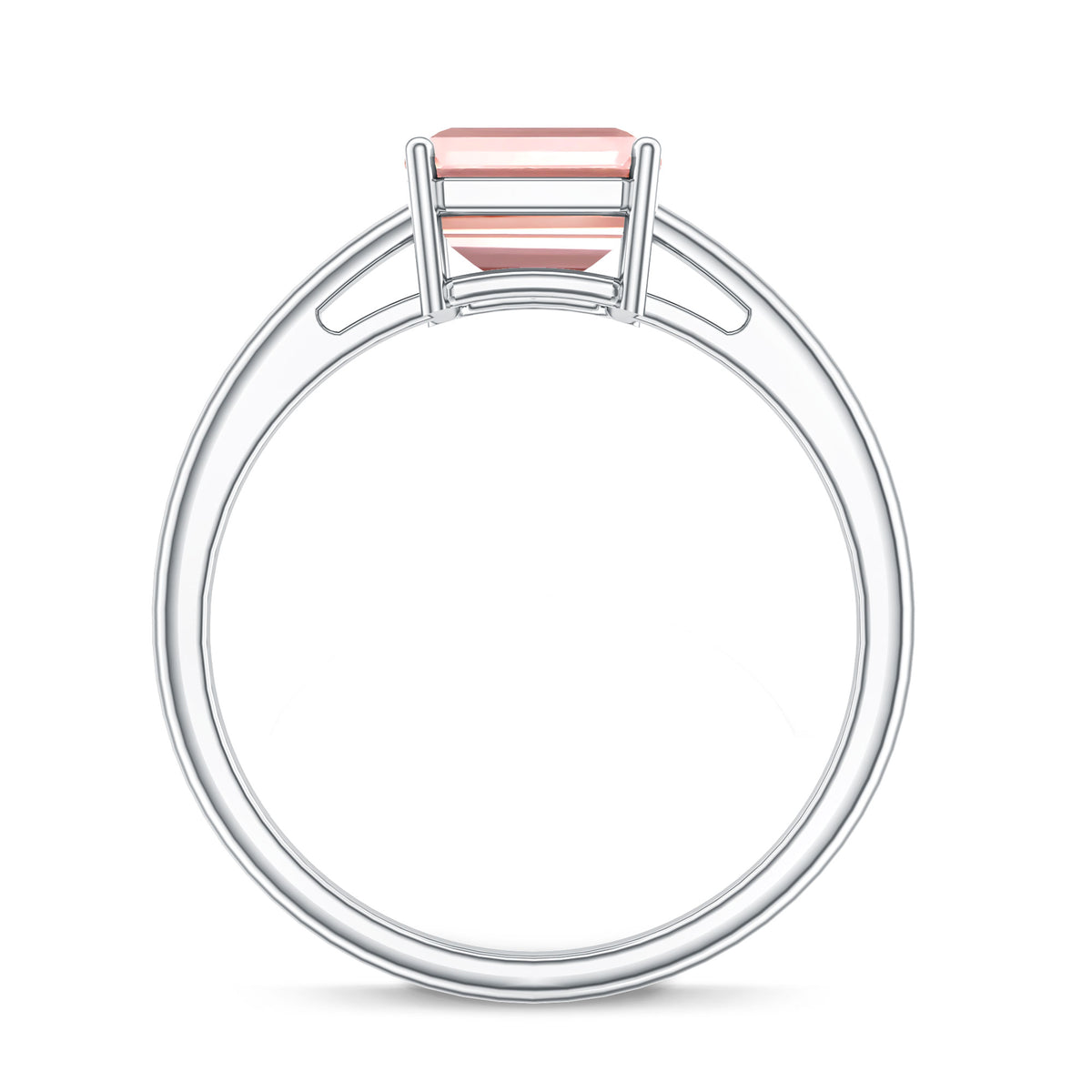 Rosec Jewels-3 Carat Lab Pink Diamond Emerald Cut Solitaire Engagement Ring with IGI Certificate