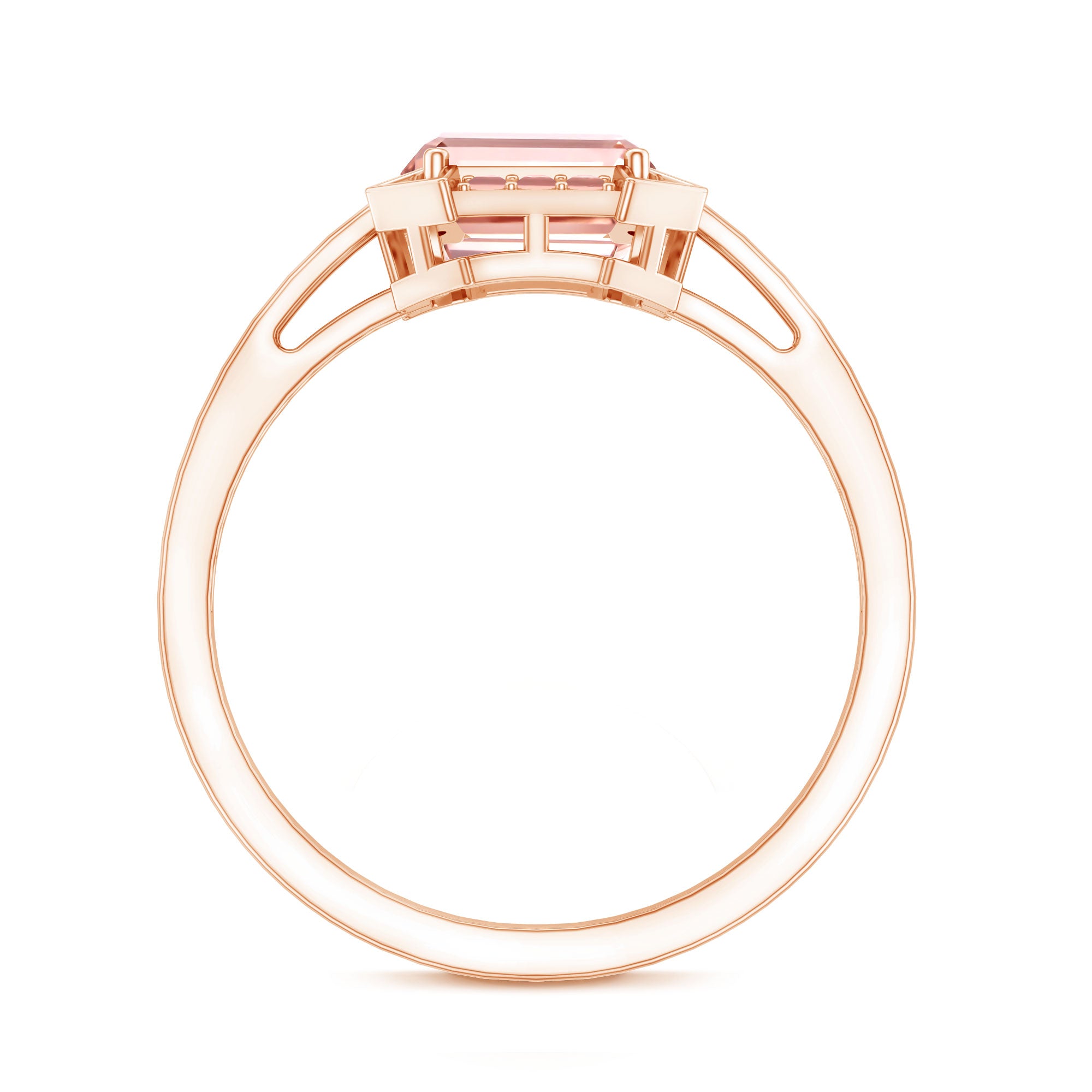 Rosec Jewels-Emerald Cut 2 Carat Lab Grown Pink Diamond Vintage Engagement Ring with IGI Certificate
