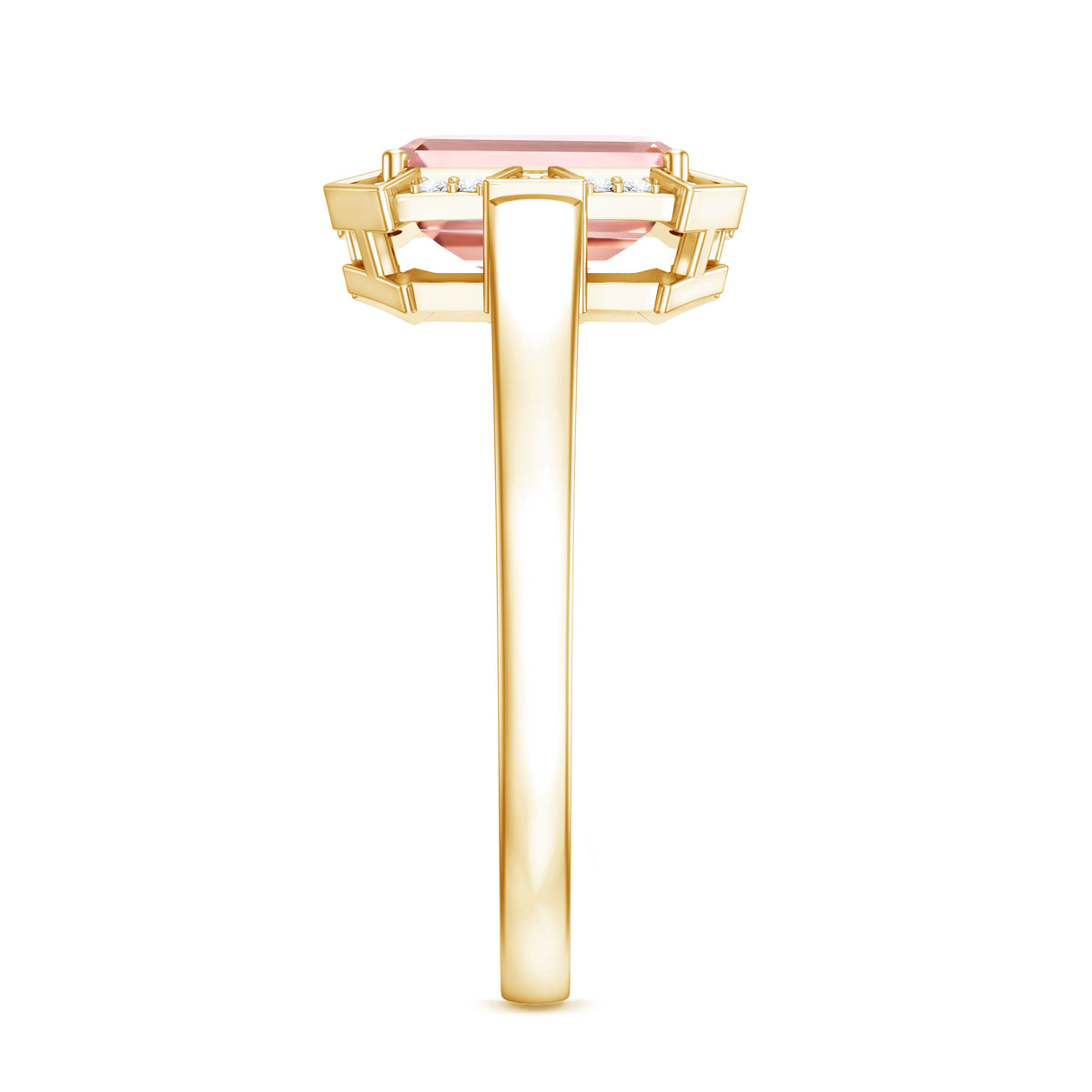 Rosec Jewels-Emerald Cut 2 Carat Lab Grown Pink Diamond Vintage Engagement Ring with IGI Certificate