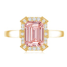 Rosec Jewels-Emerald Cut 2 Carat Lab Grown Pink Diamond Vintage Engagement Ring with IGI Certificate