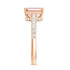 Rosec Jewels-IGI Graded 2 Carat Lab Pink Diamond Emerald Cut Engagement Ring with Hidden Halo