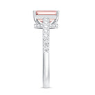 Rosec Jewels-IGI Graded 2 Carat Lab Pink Diamond Emerald Cut Engagement Ring with Hidden Halo