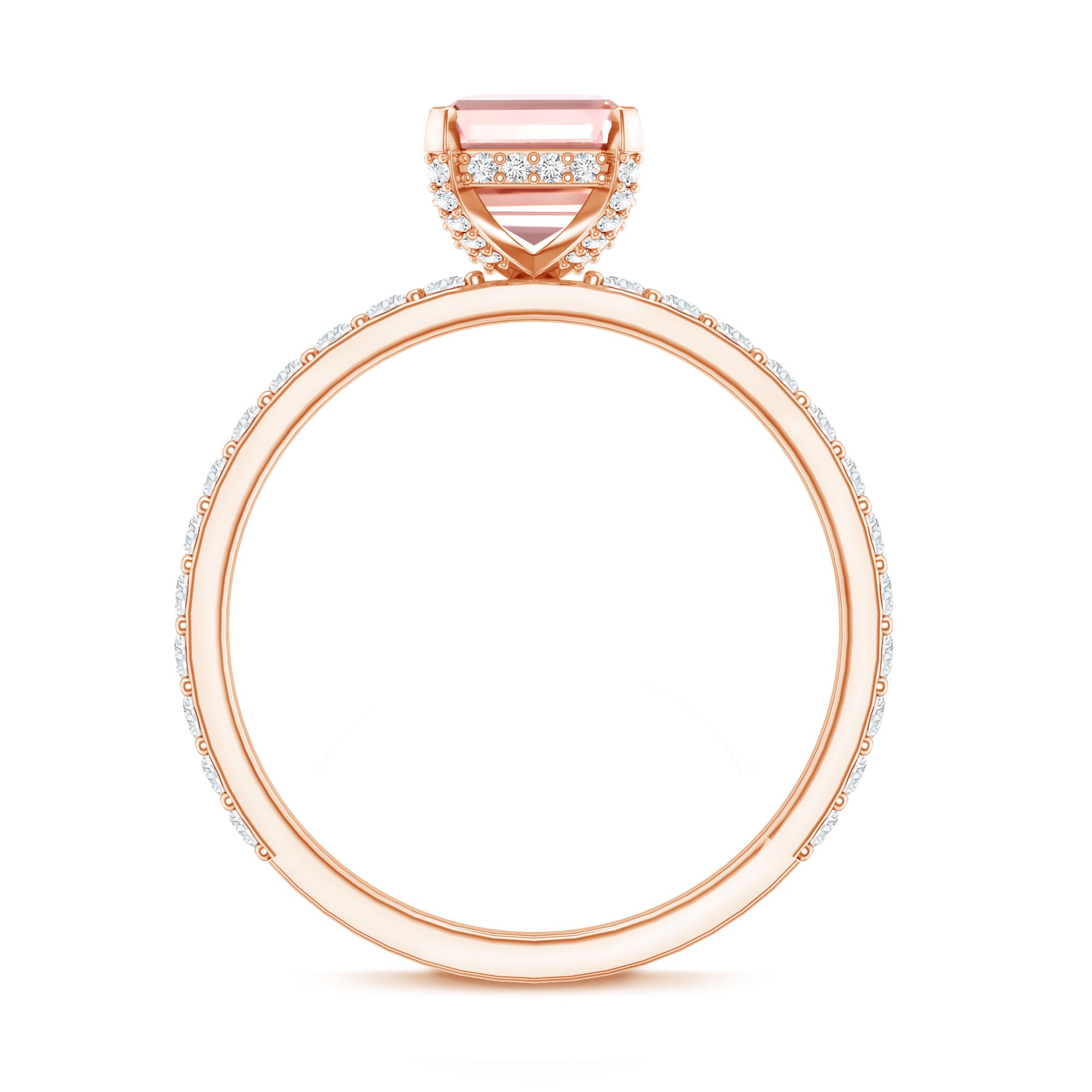 Rosec Jewels-IGI Certified 2 Carat Emerald Cut Lab Pink Diamond Engagement Ring for Her