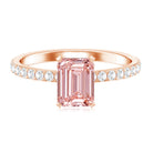 Rosec Jewels-IGI Certified 2 Carat Emerald Cut Lab Pink Diamond Engagement Ring for Her