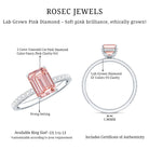 Rosec Jewels-IGI Certified 2 Carat Emerald Cut Lab Pink Diamond Engagement Ring for Her