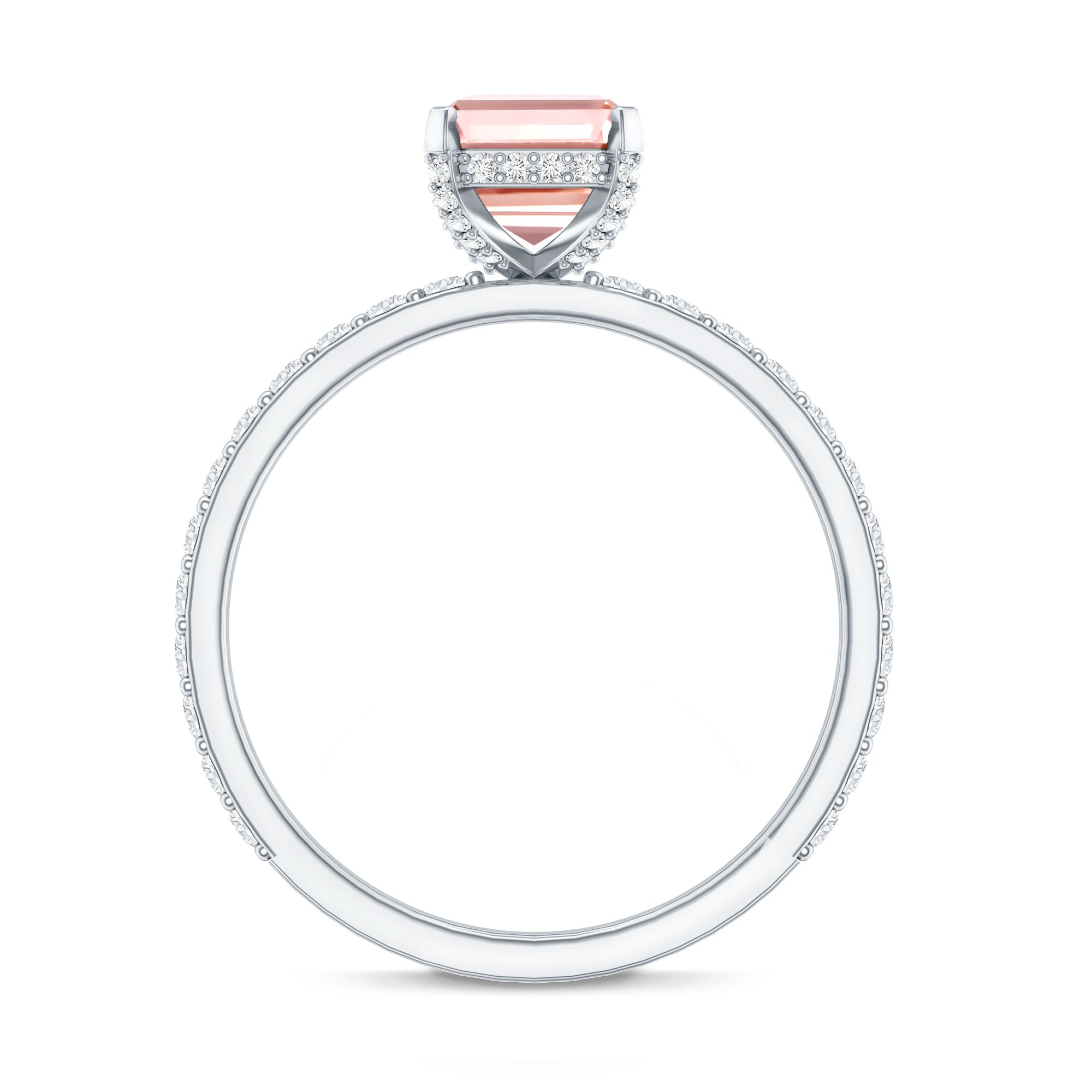 Rosec Jewels-IGI Certified 2 Carat Emerald Cut Lab Pink Diamond Engagement Ring for Her
