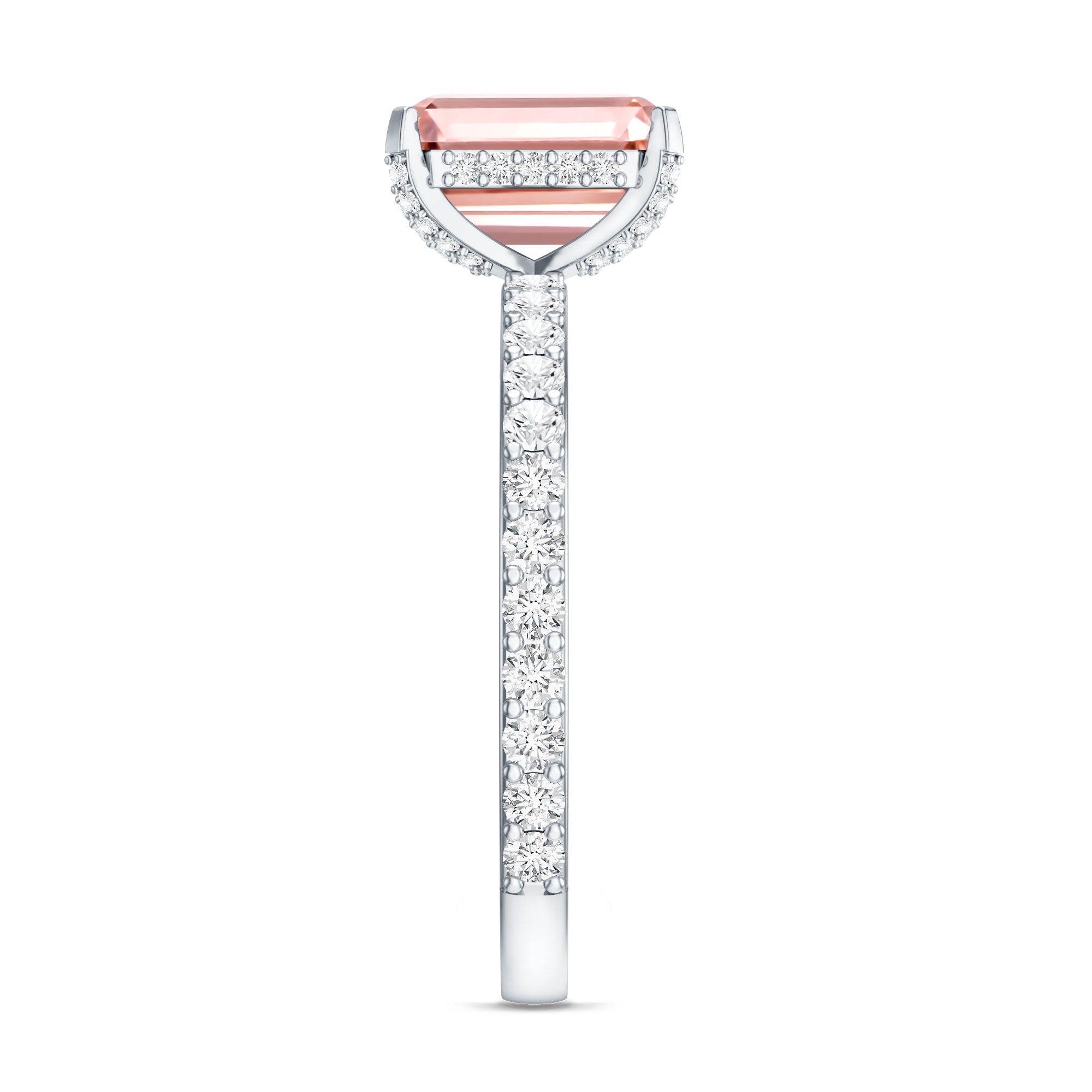Rosec Jewels-IGI Certified 2 Carat Emerald Cut Lab Pink Diamond Engagement Ring for Her