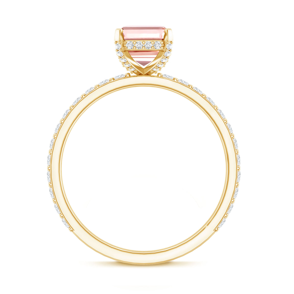 Rosec Jewels-IGI Certified 2 Carat Emerald Cut Lab Pink Diamond Engagement Ring for Her