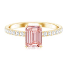 Rosec Jewels-IGI Certified 2 Carat Emerald Cut Lab Pink Diamond Engagement Ring for Her